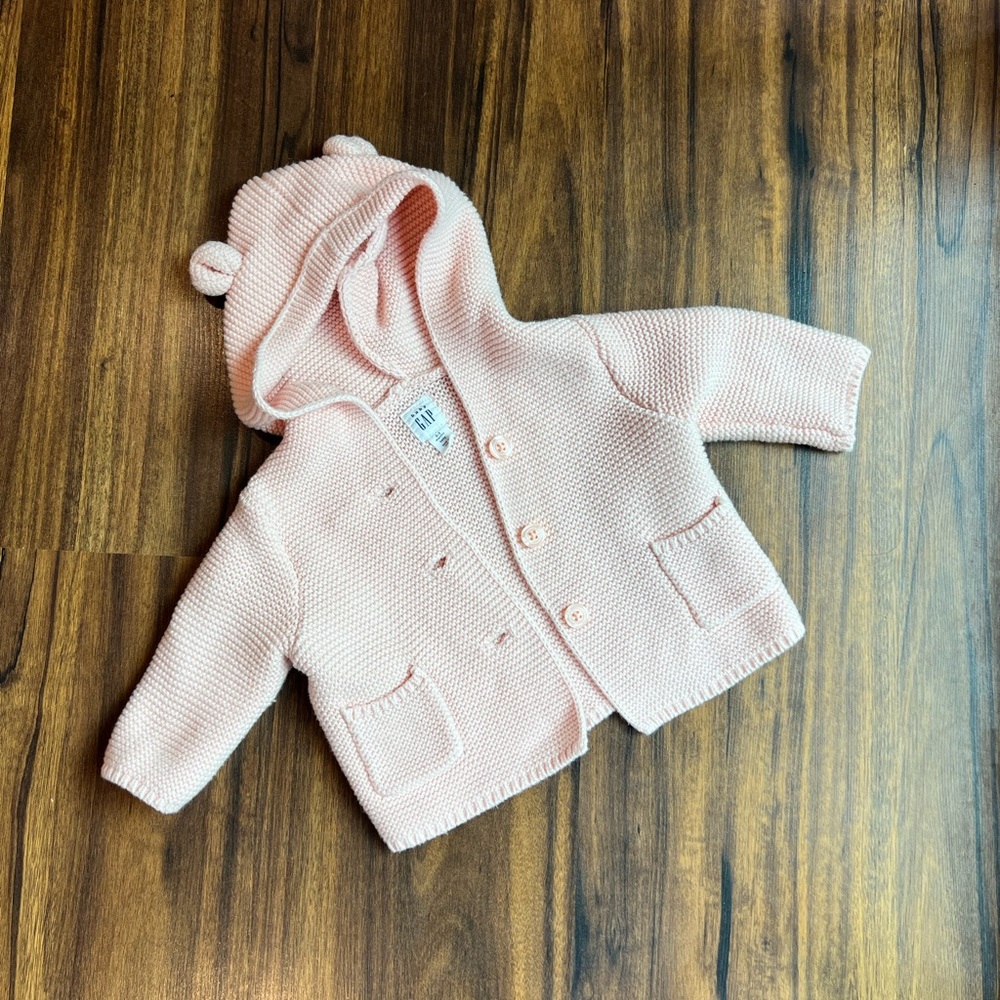 Pink Cotton Knit Hoodie